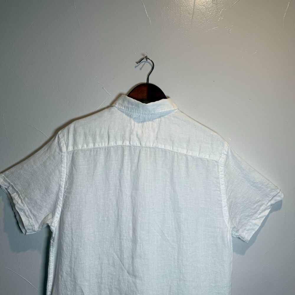 Porter and Ash White Linen Shirt Men's Size Large Beachy Neutral Casual Classic - Picture 7 of 16
